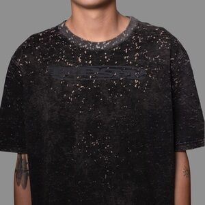 Diesel Black Distressed Short Sleeve Tee